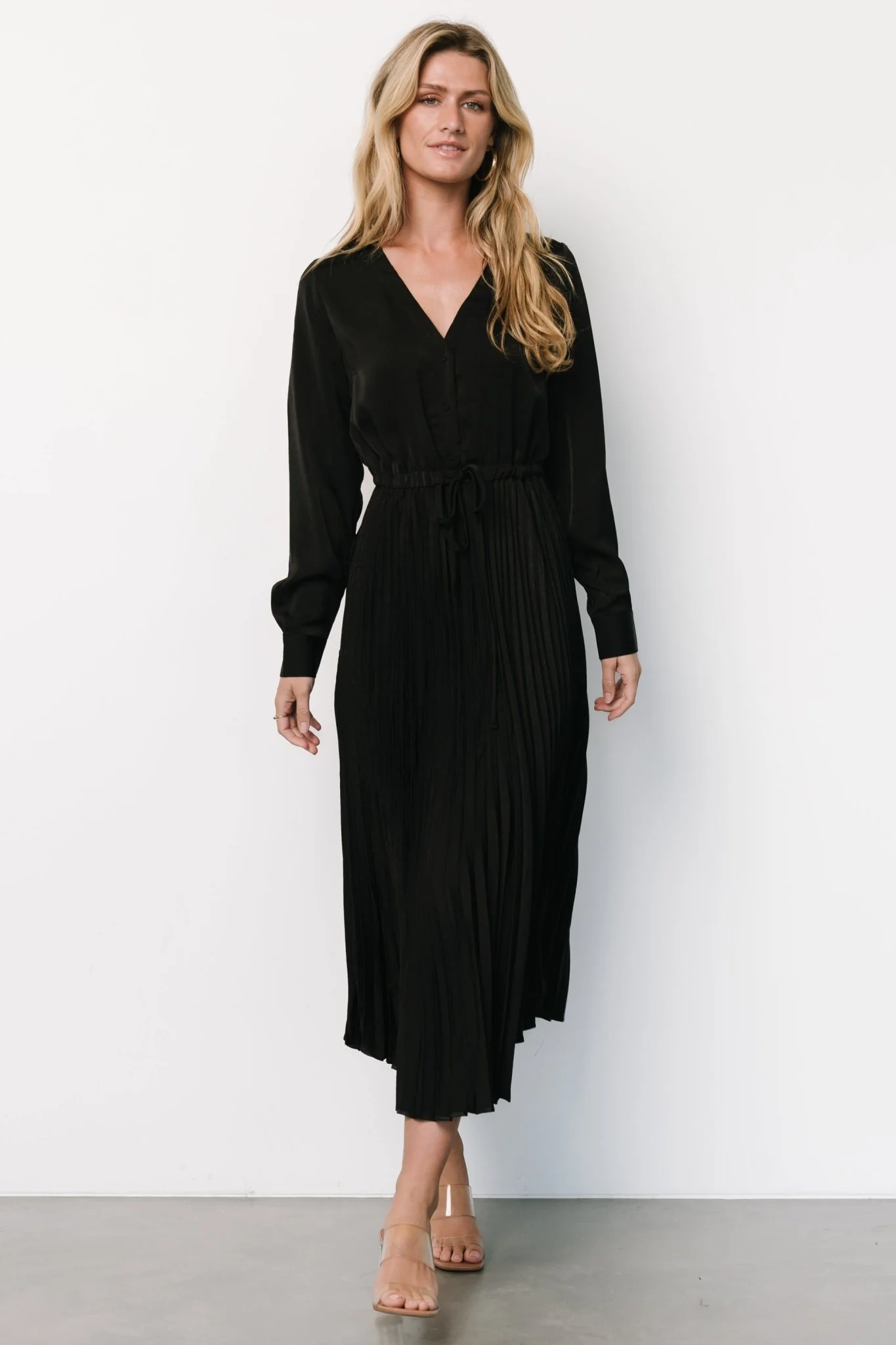 Waco Pleated Dress | Black