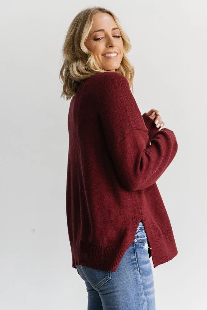 Collins Knit Sweater | Burgundy