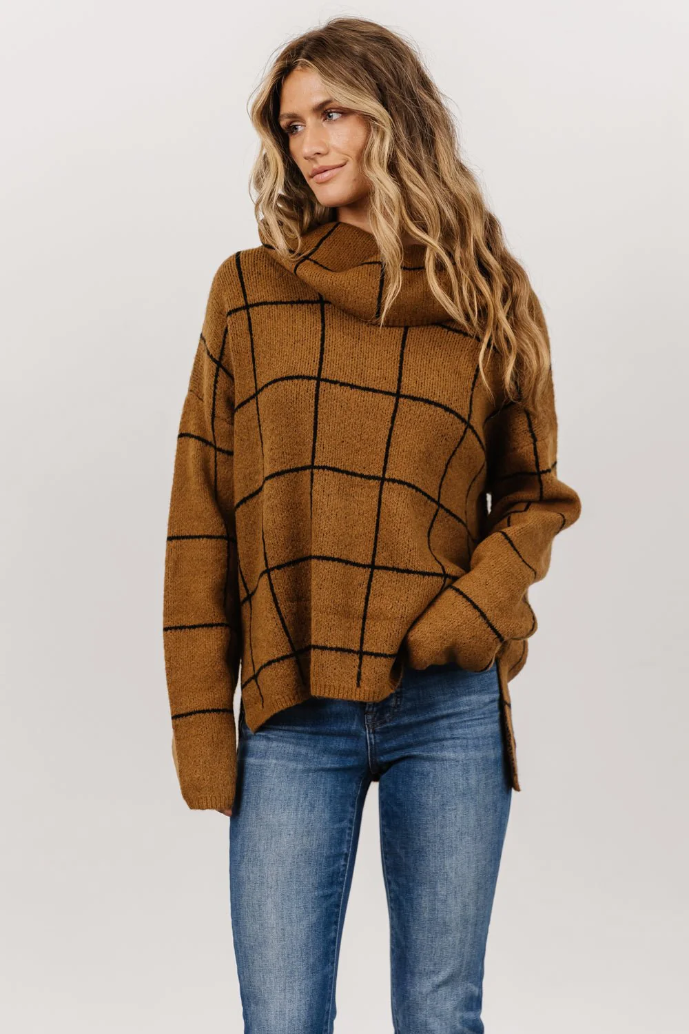 Birmingham Funnel Neck Sweater | Brown