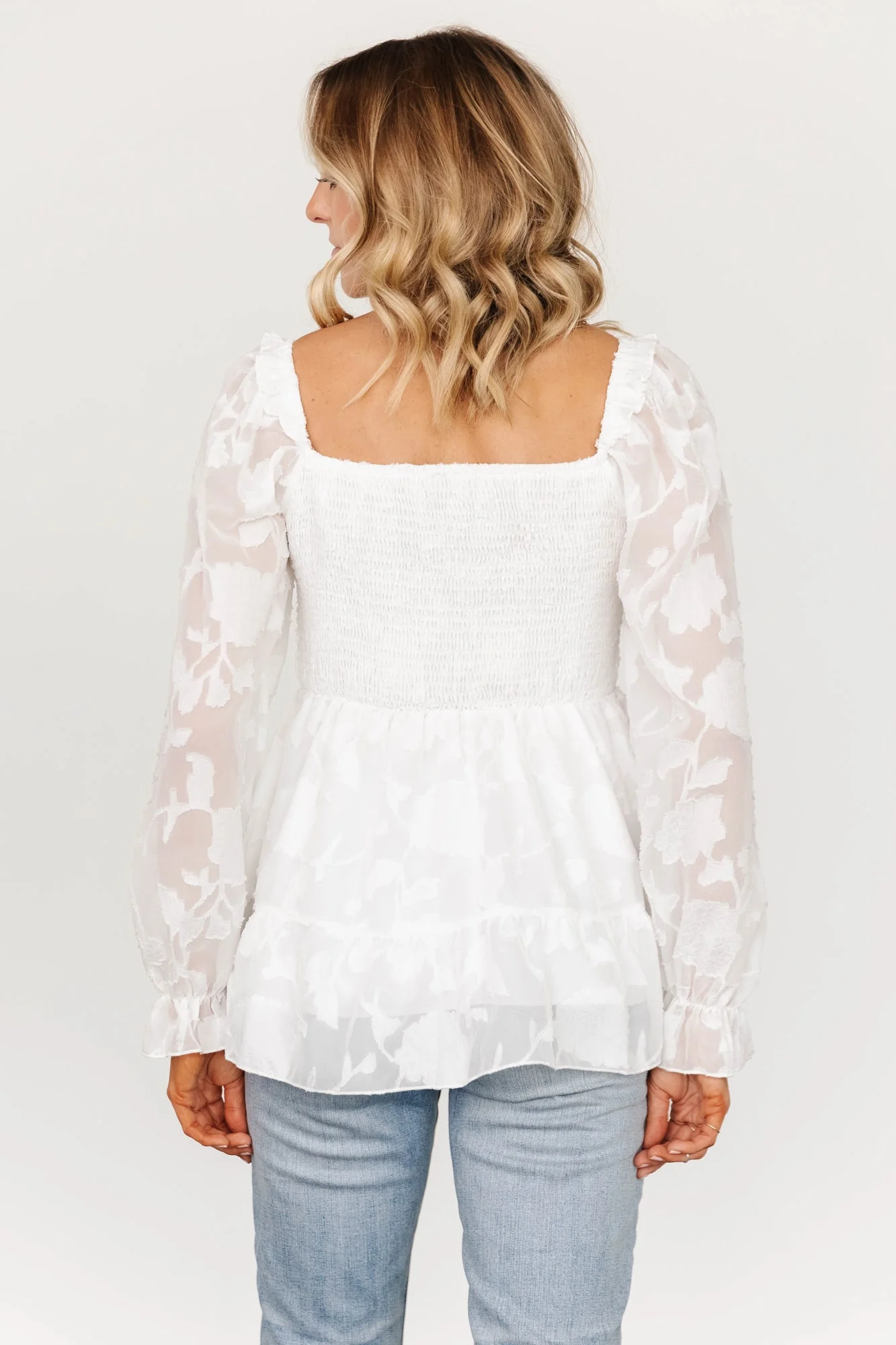Ines Smocked Top | White