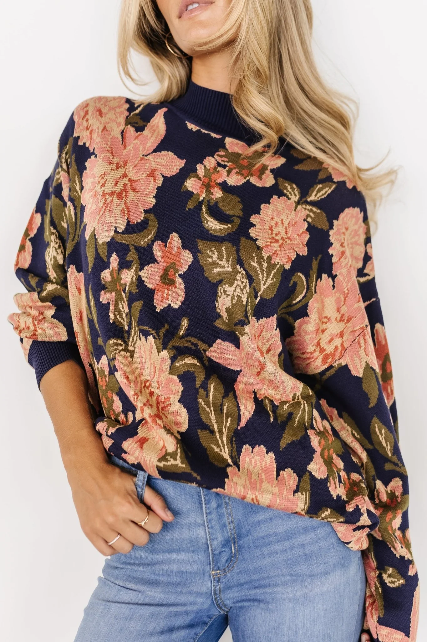 Polly Sweater | Navy Multi Floral