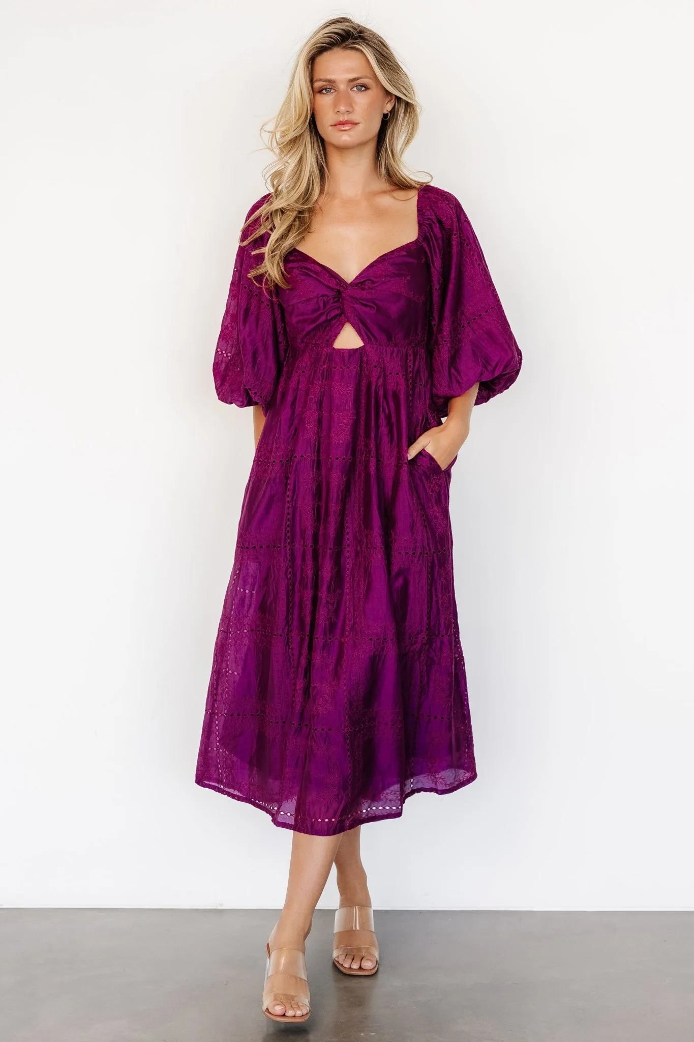 Brynn Midi Dress | Berry