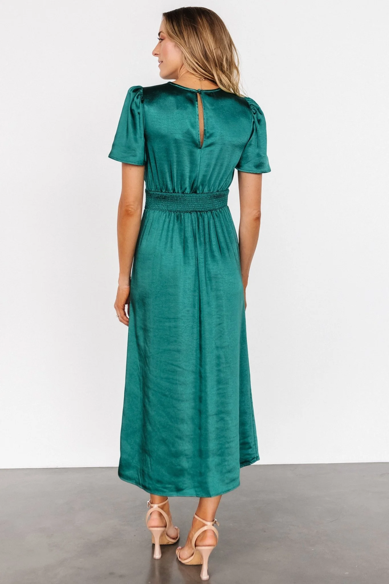 Allie Satin Dress | Emerald