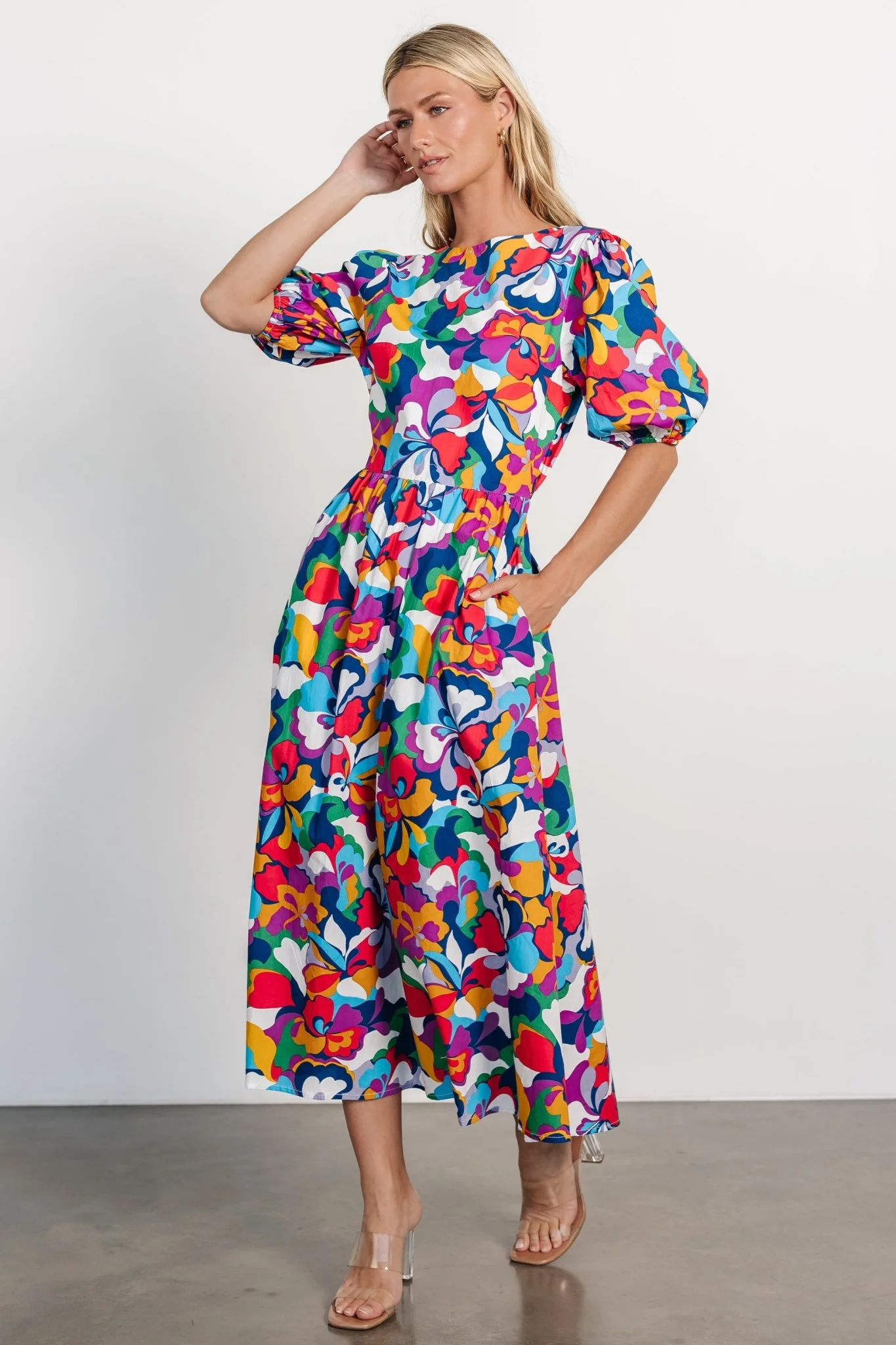 Elisa Open Back Dress | Multi Print