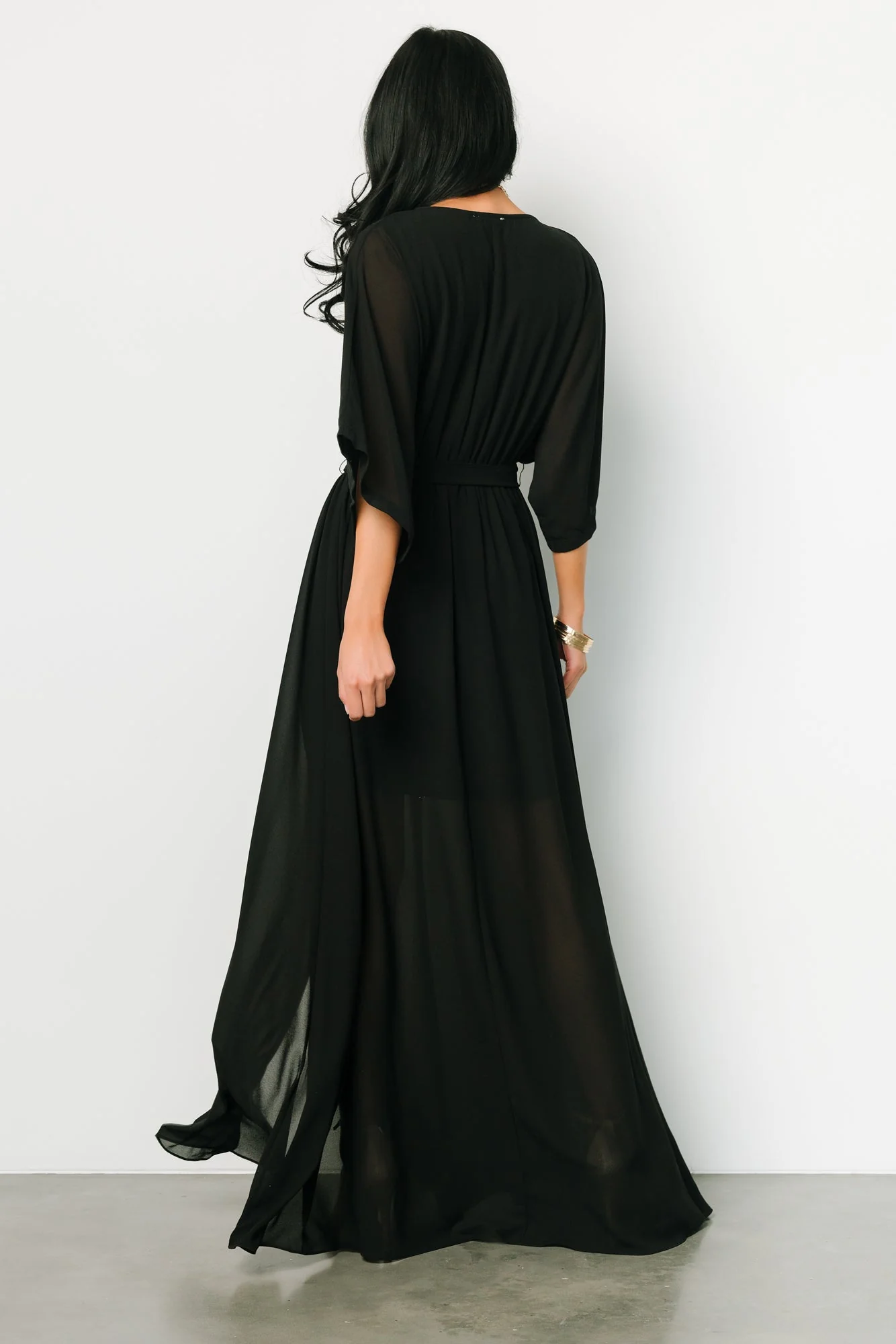 Kia Kimono Maxi Dress | Black