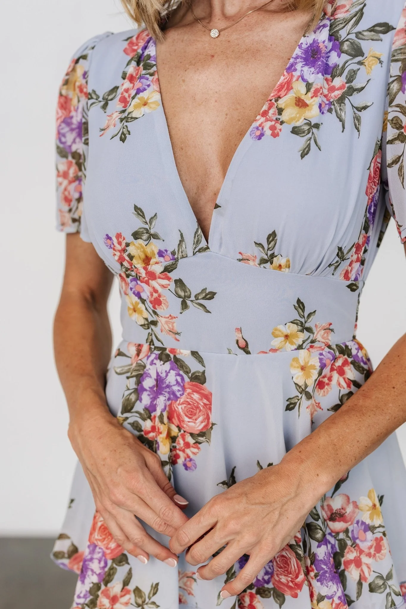 Montaigne Ruffle Maxi Dress | Light Blue Floral