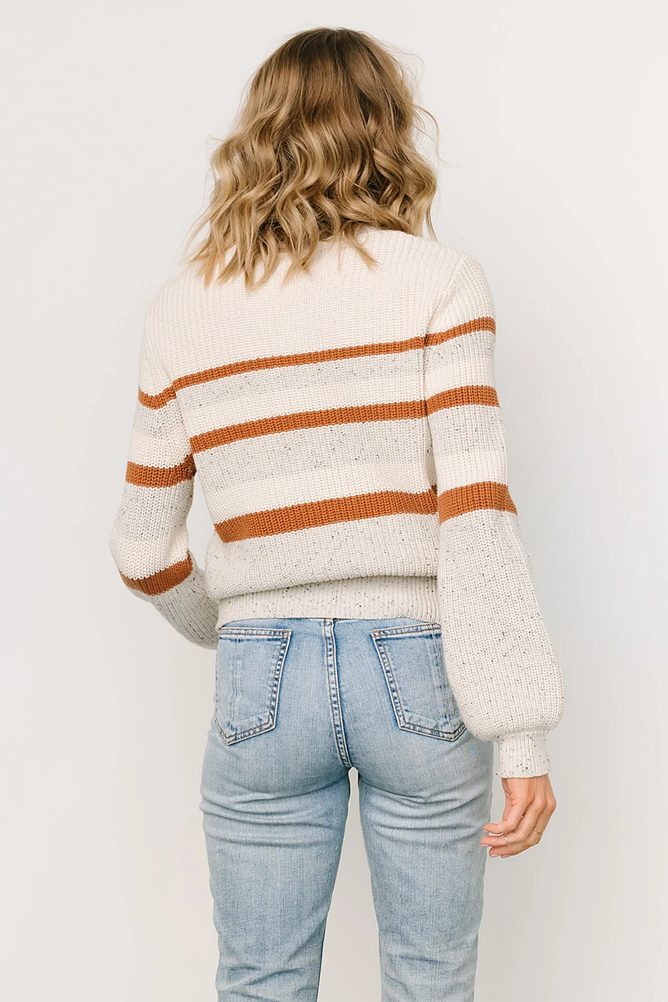 Peyton Striped Sweater | Cream + Camel