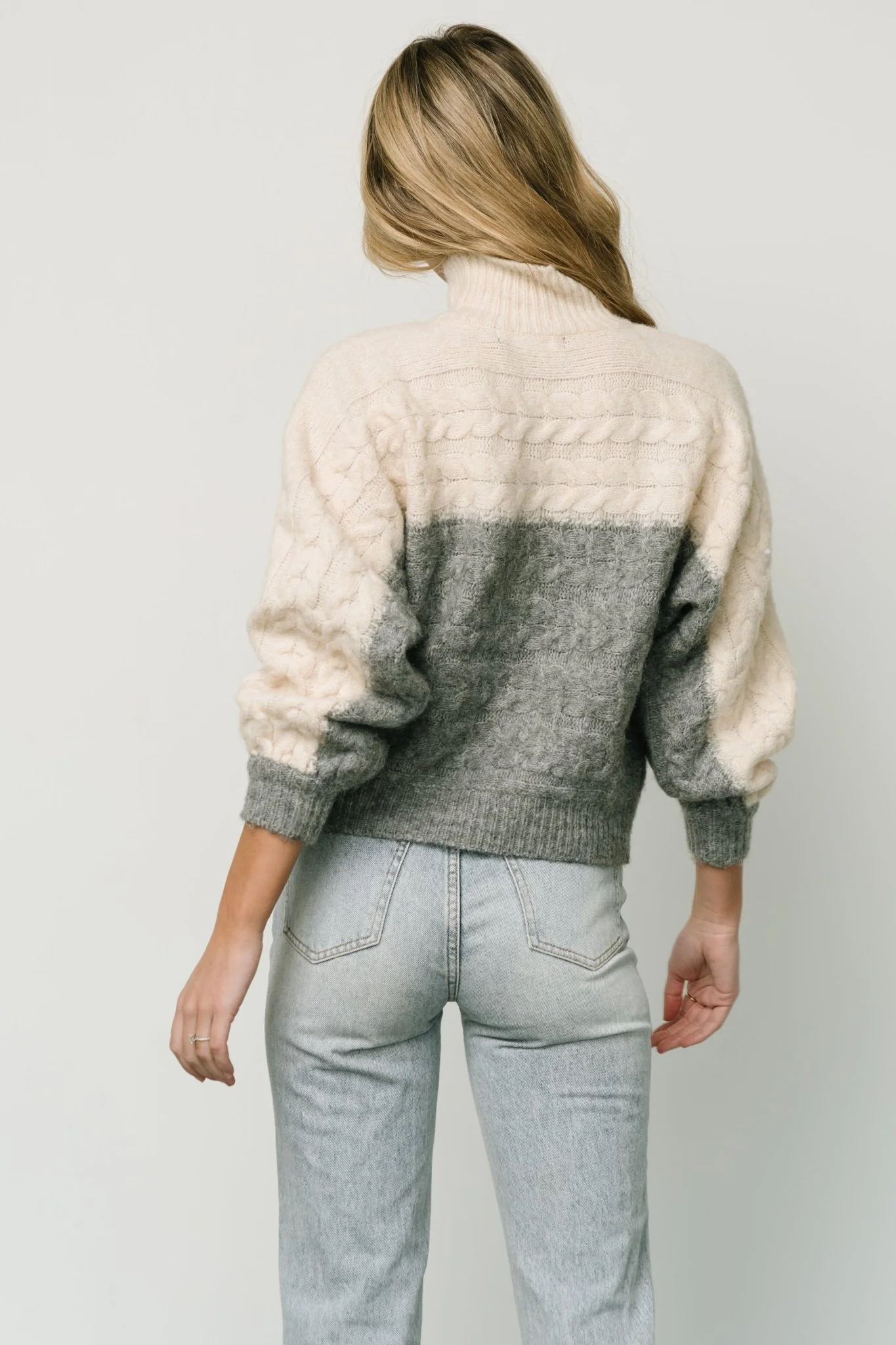 Jody Knit Sweater | Ivory + Gray