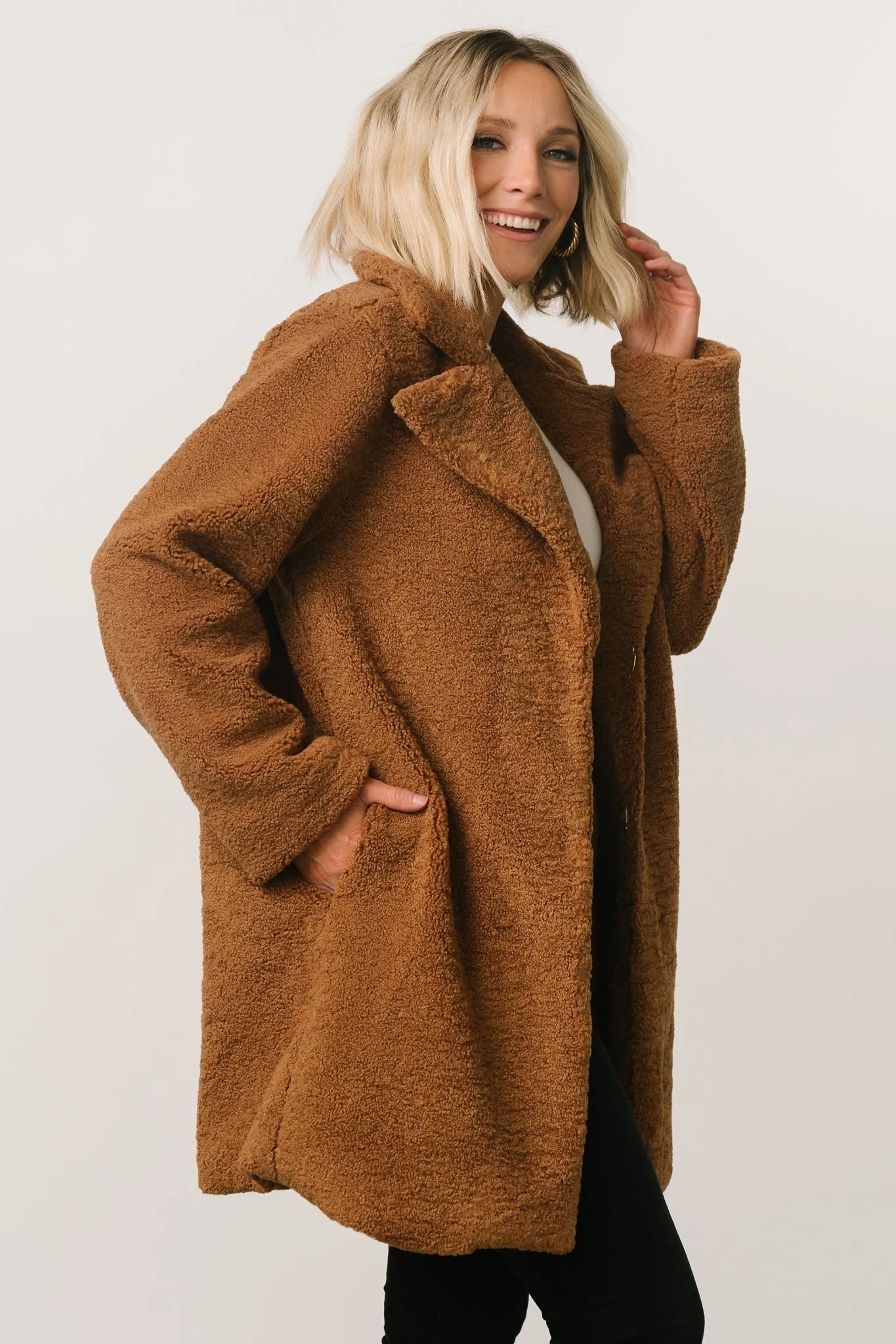 Damien Sherpa Coat | Dark Camel