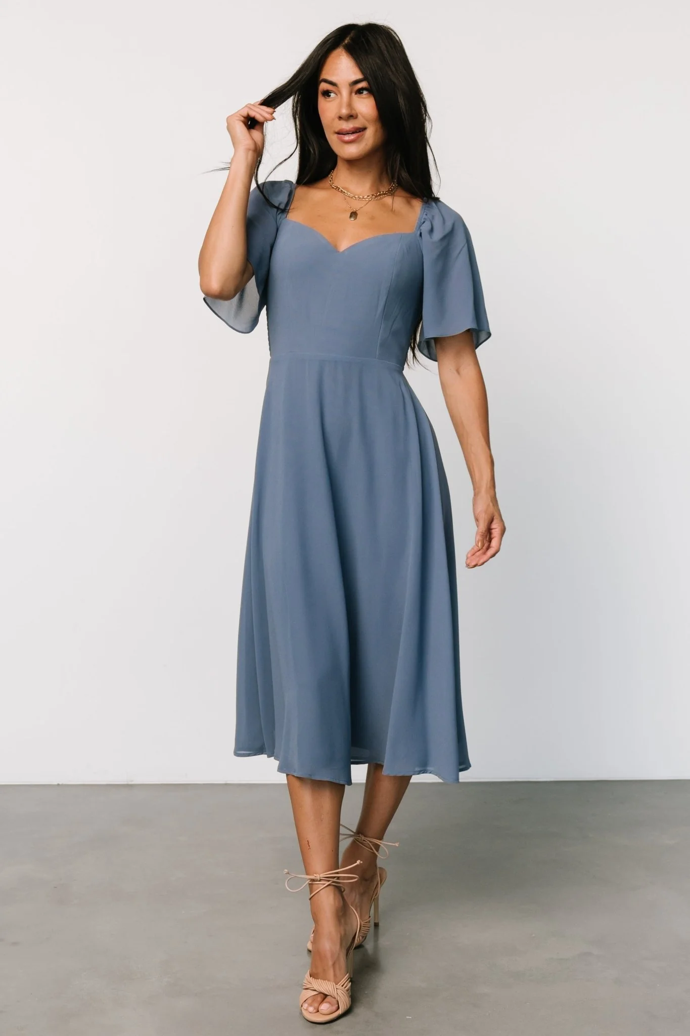 Colette Sweetheart Midi Dress | Whisper Blue