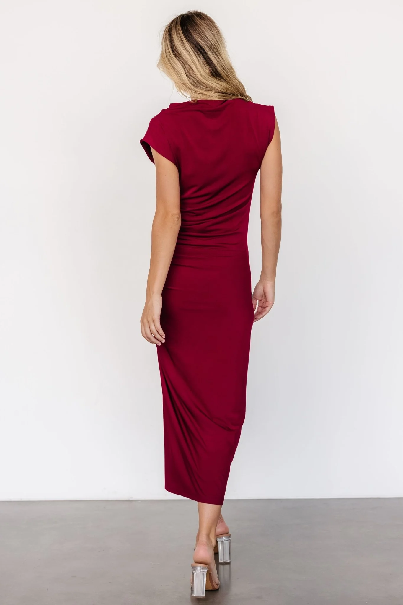 Sasha Ruched Maxi Dress | Berry