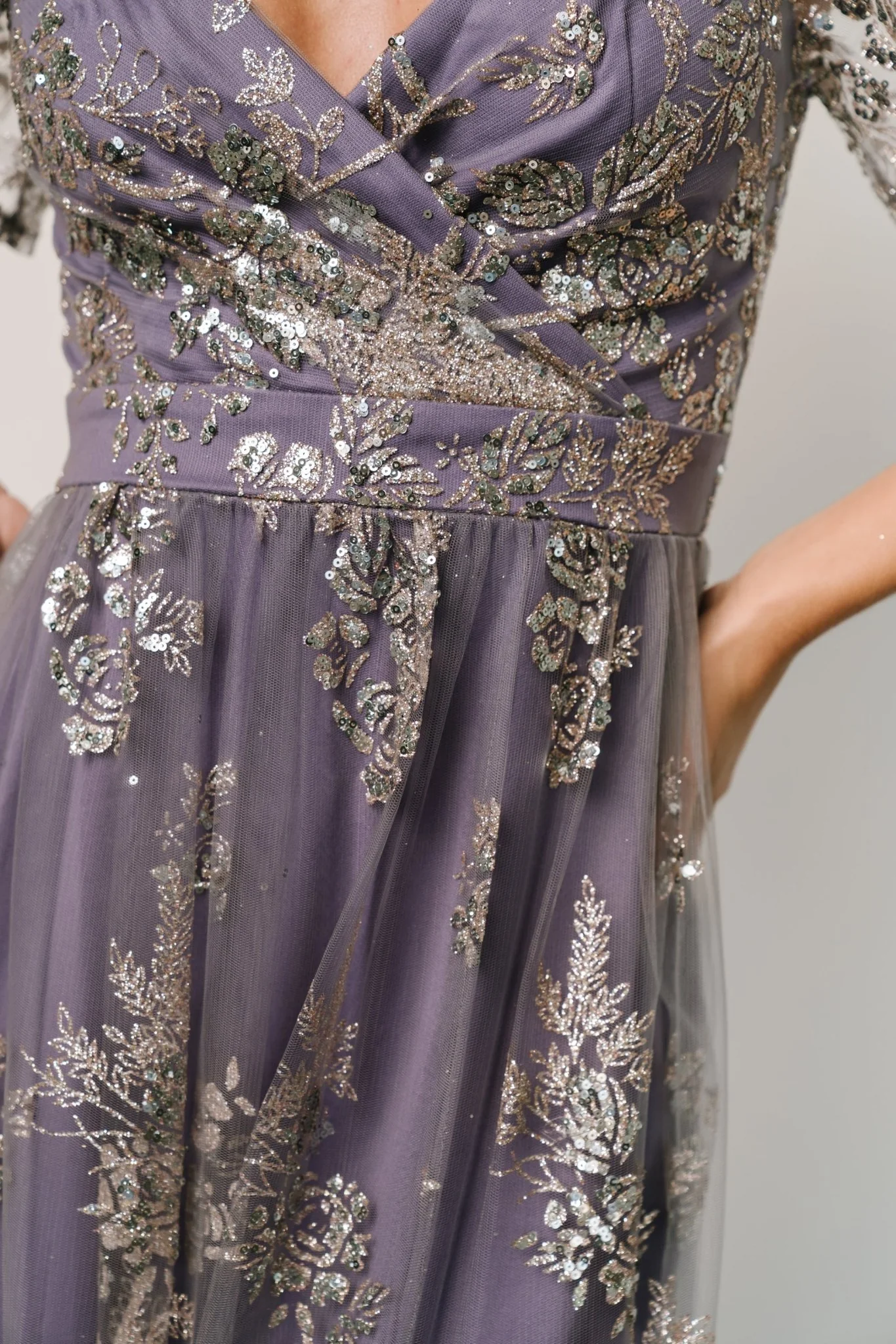 Corinne Shimmer Maxi Gown | Blue + Rose