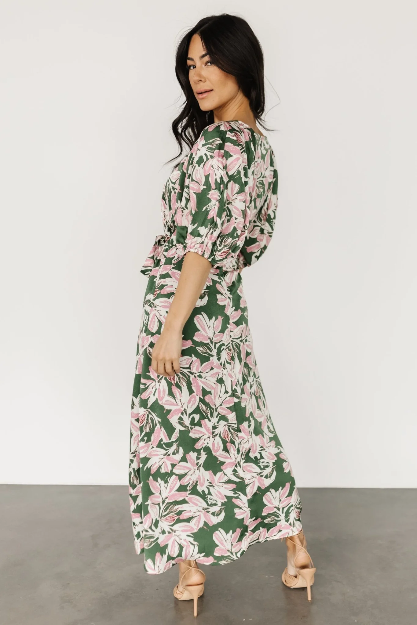 Tucson Midi Dress | Green + Pink