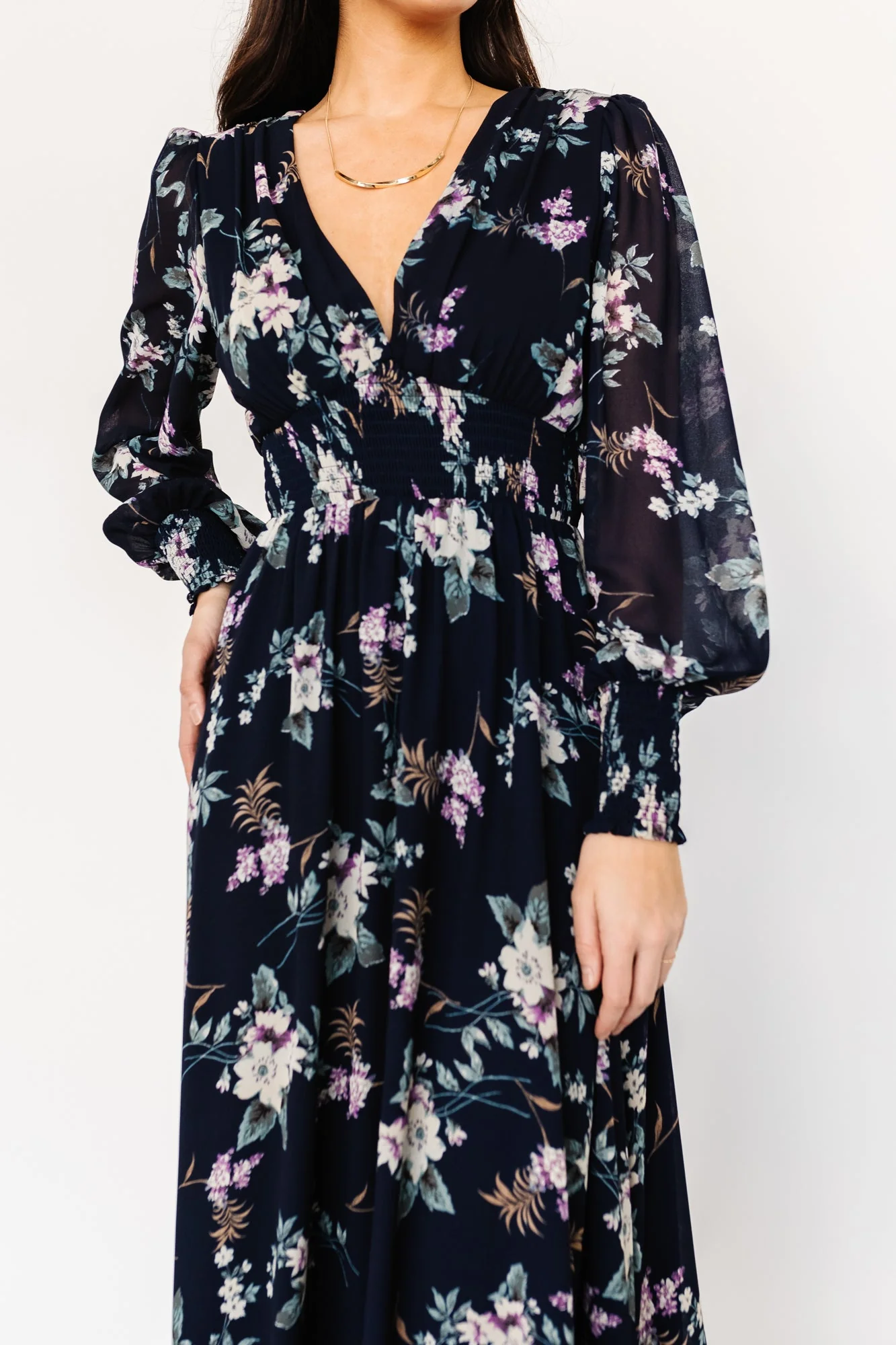 Olivia Maxi Dress | Navy Garden Floral