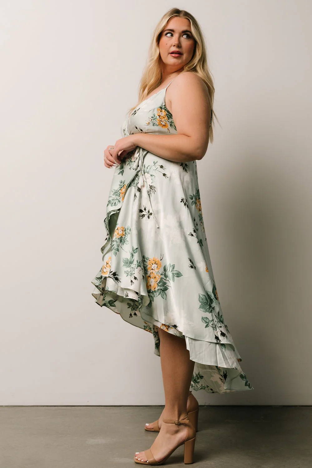 Steffi Tulip Wrap Dress | Light Sage Floral