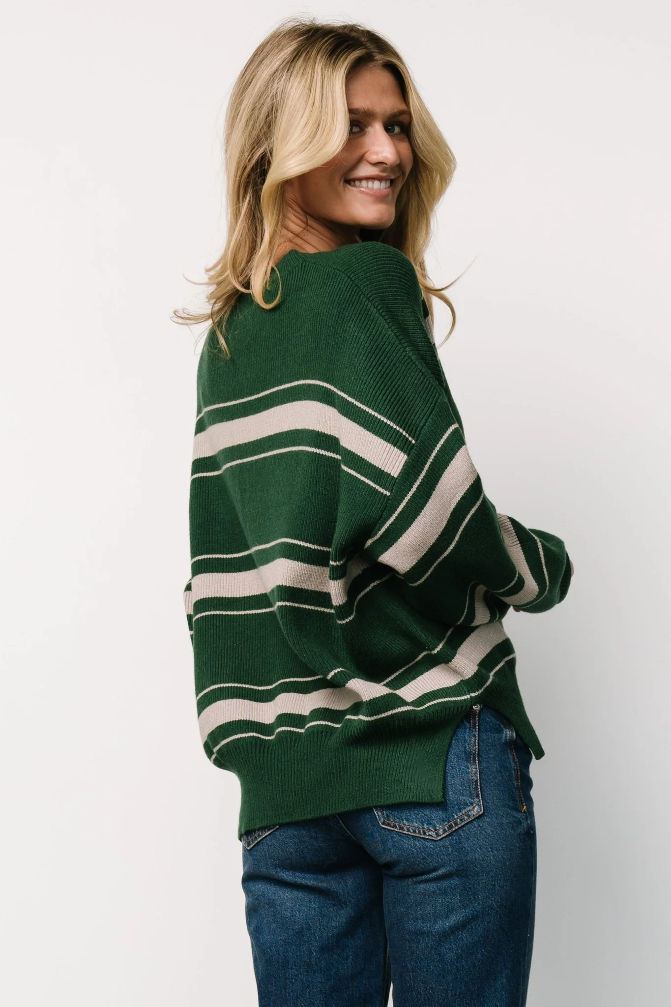 Charlie Striped Sweater | Dark Green