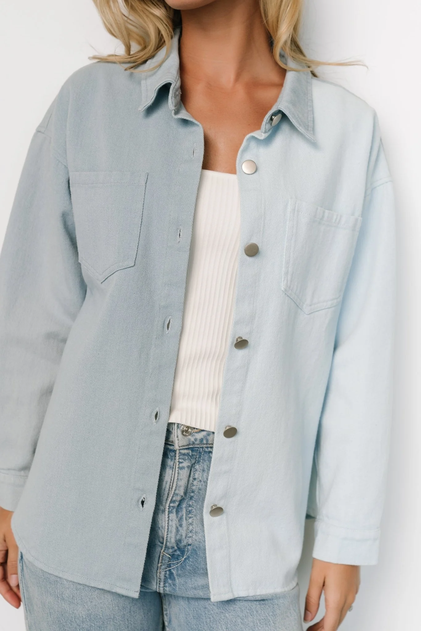 Rachel Two-Tone Shacket | Denim