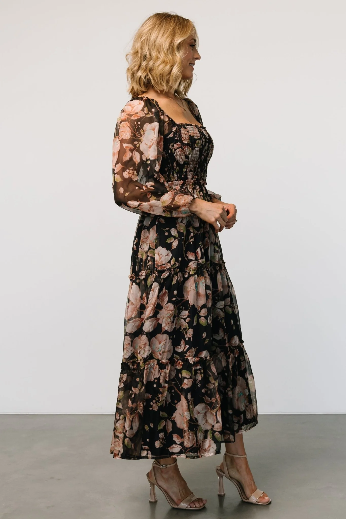 Adeline Smocked Maxi Dress | Midnight Floral