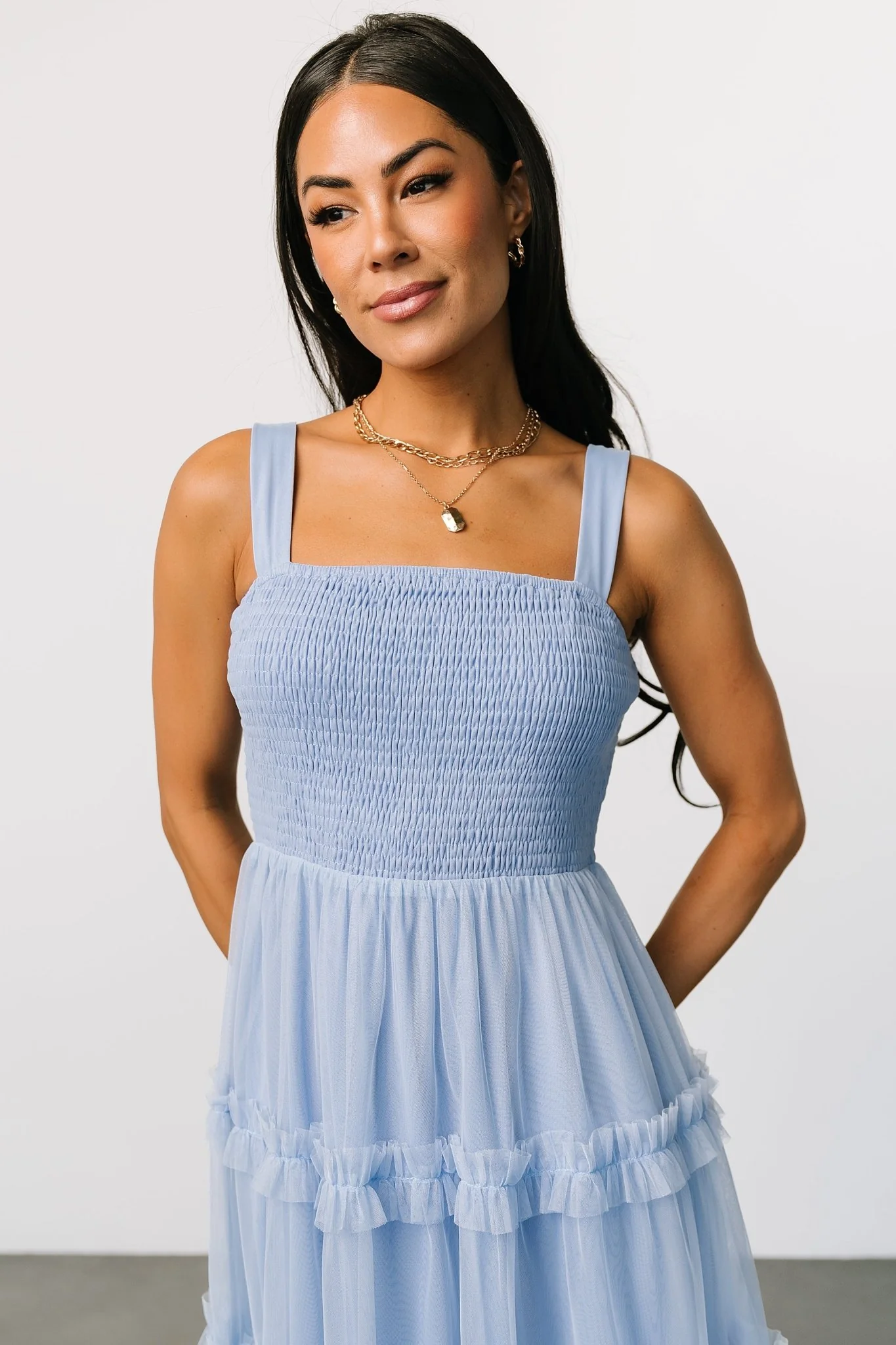 Constance Tulle Maxi Dress | Light Blue