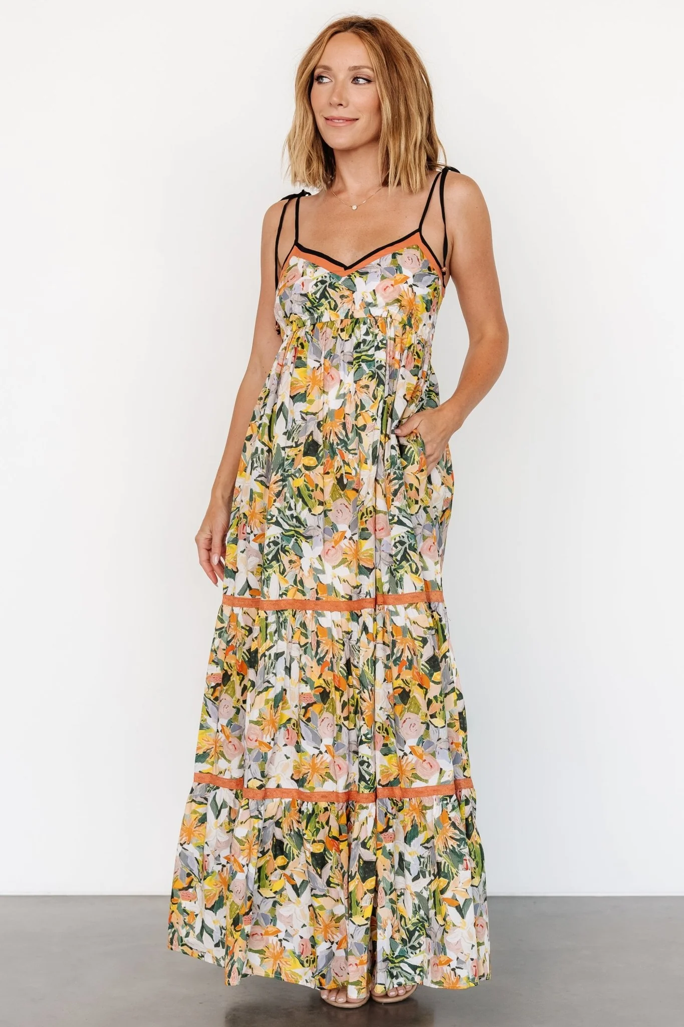 Pierrette Maxi Dress | Tangerine Multi