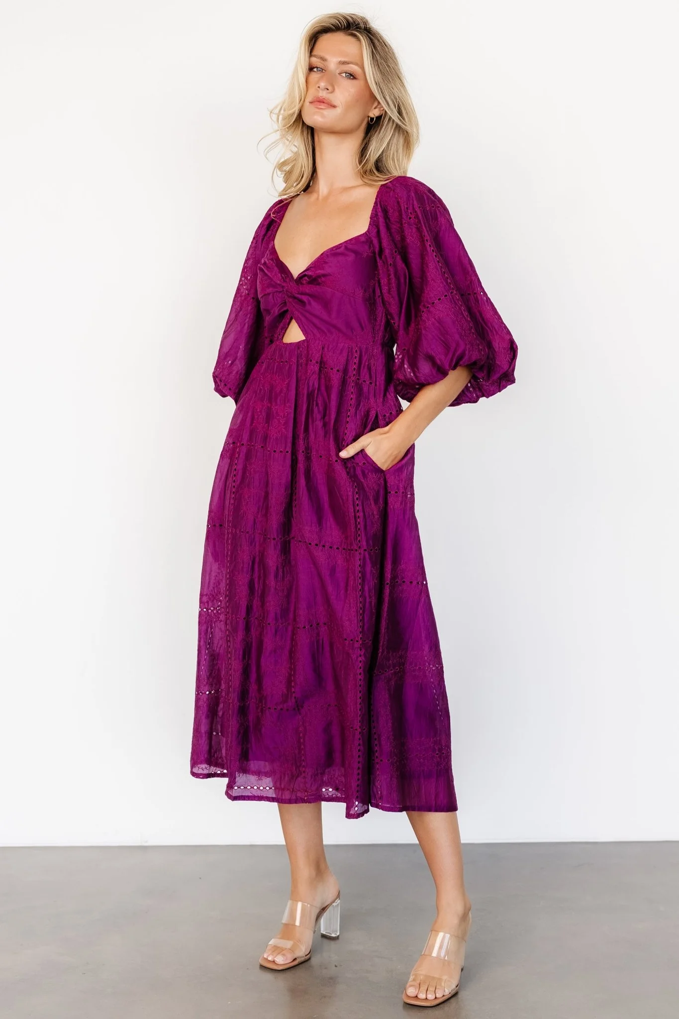 Brynn Midi Dress | Berry