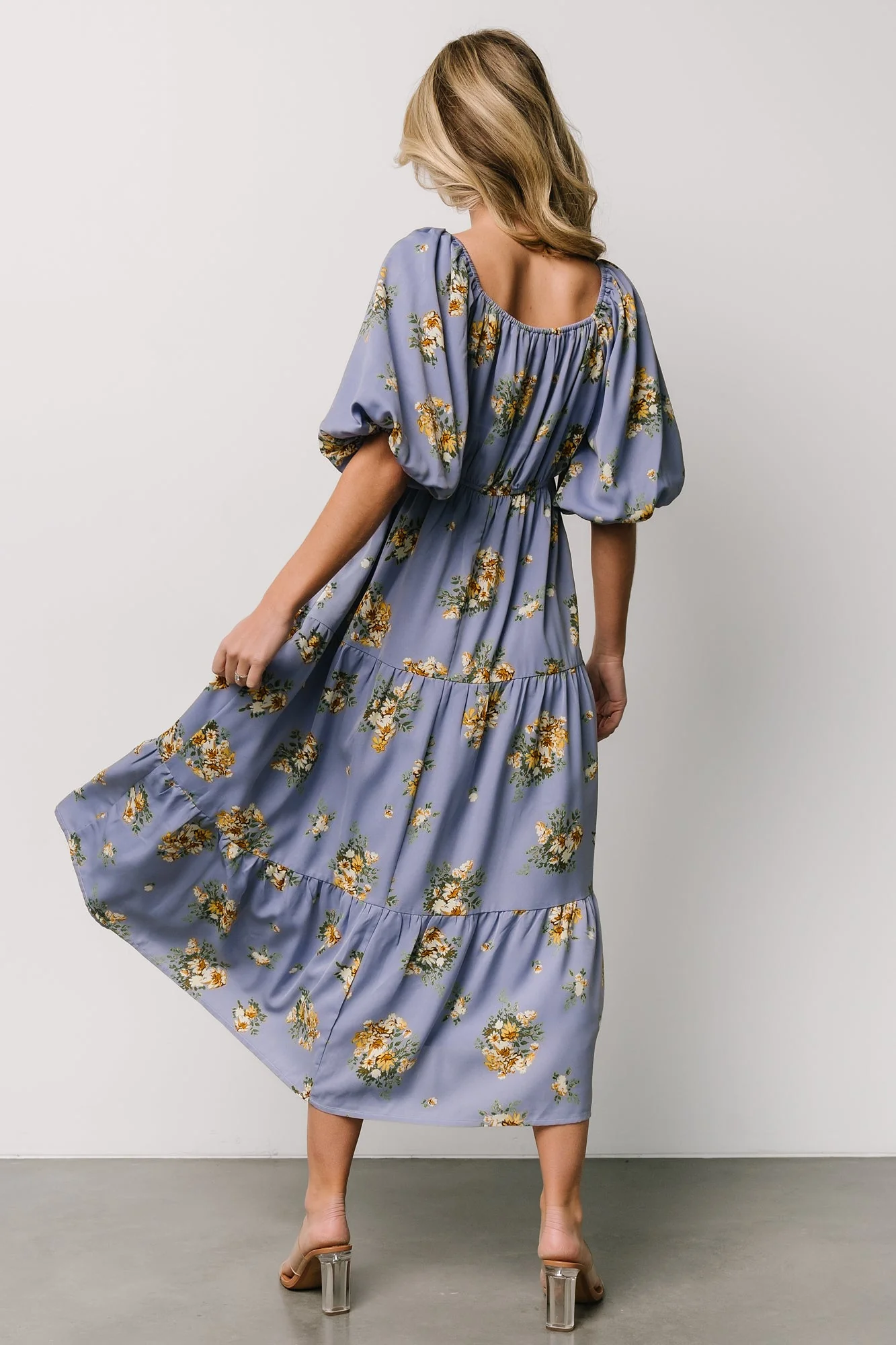 Judith Dress | Blue + Golden Floral
