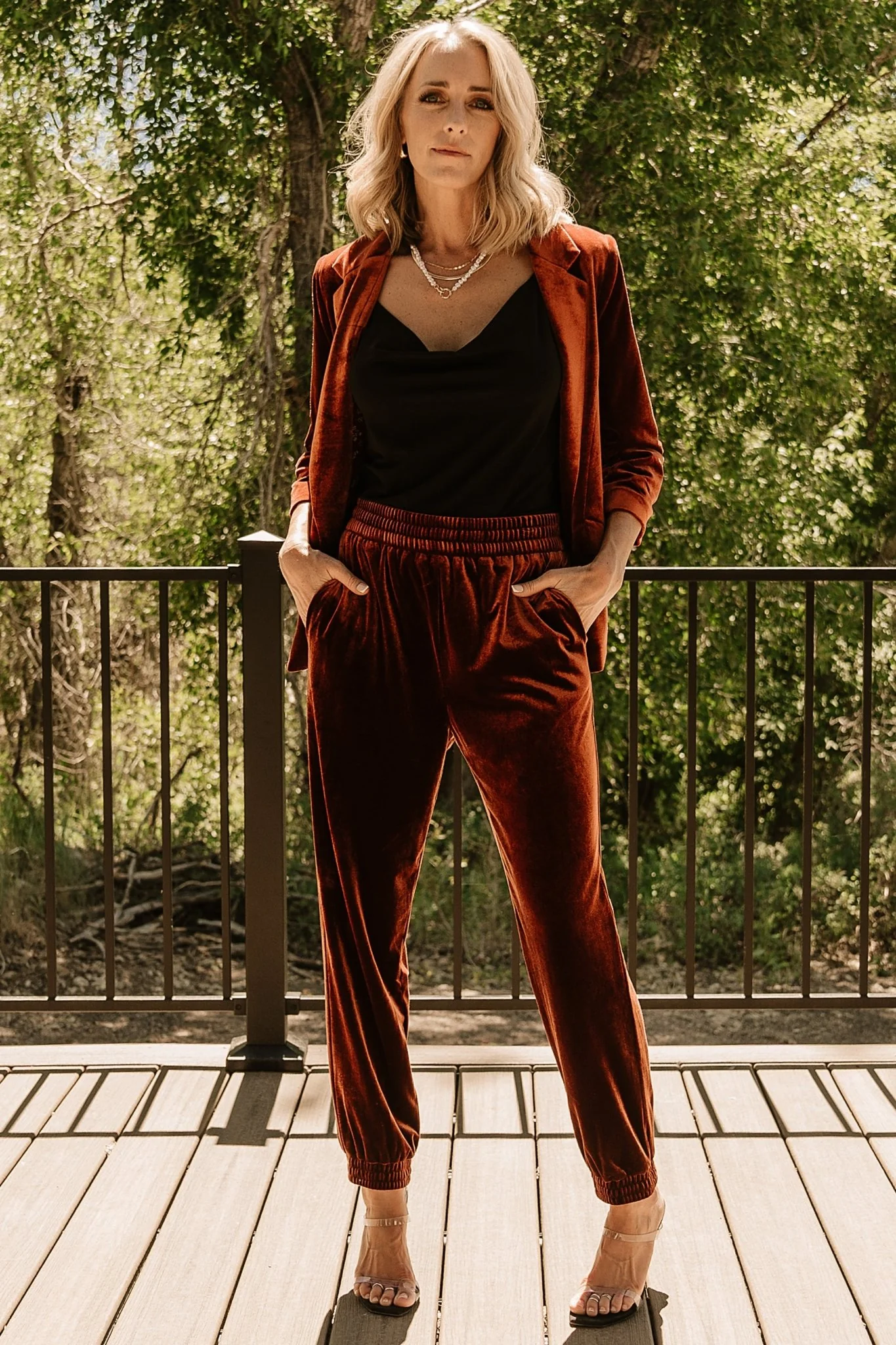 Brinton Velvet Blazer | Cinnamon