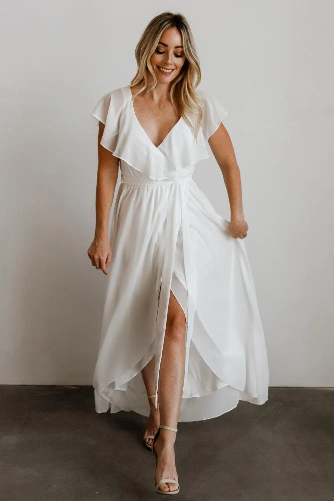 Katya Ruffle Maxi Dress | White