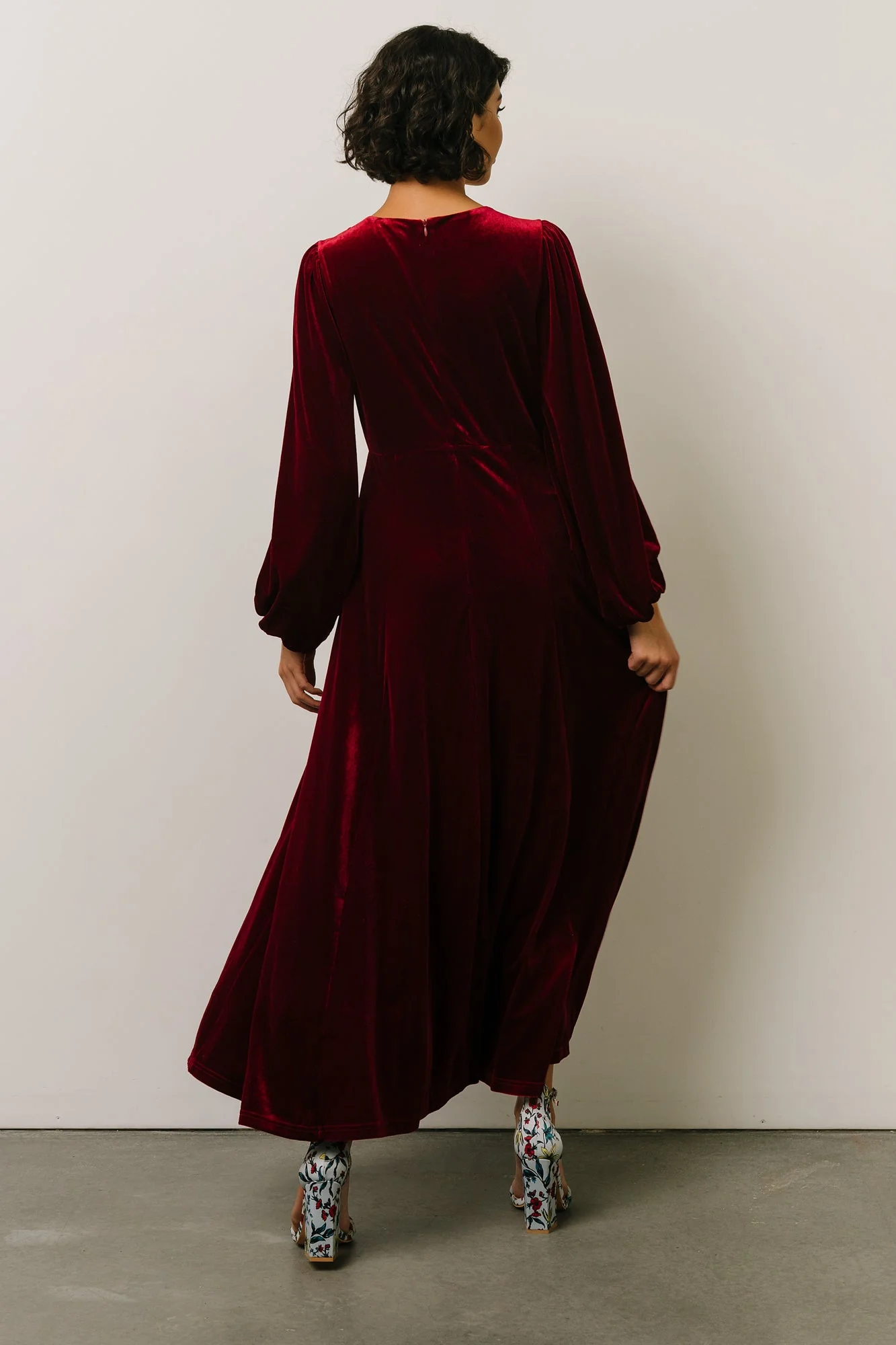 Adelita Velvet Maxi Dress | Merlot