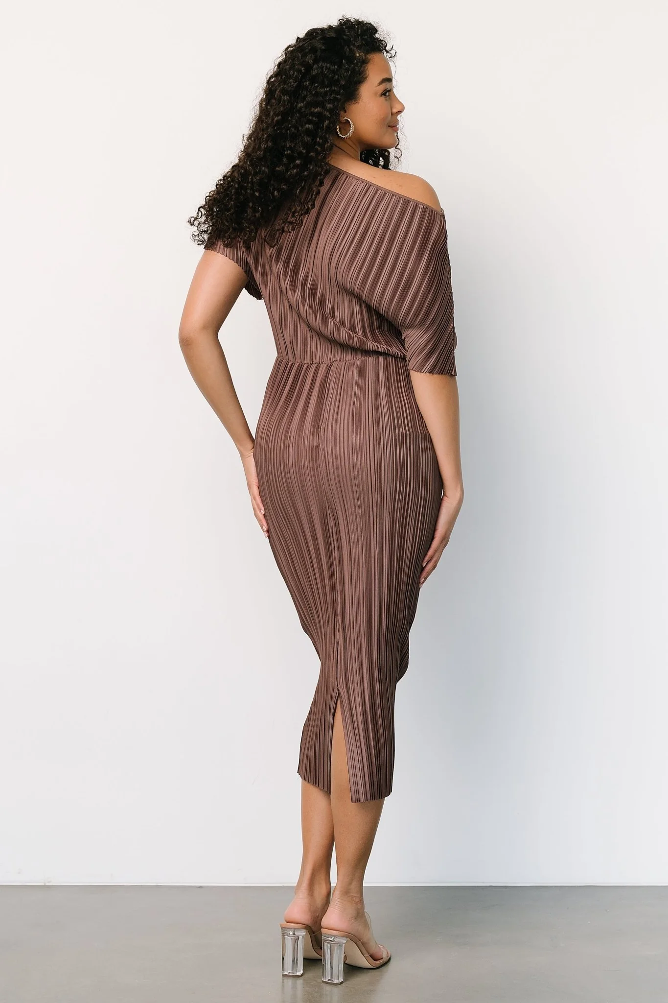 Winslow Pleated Midi Dress | Mink