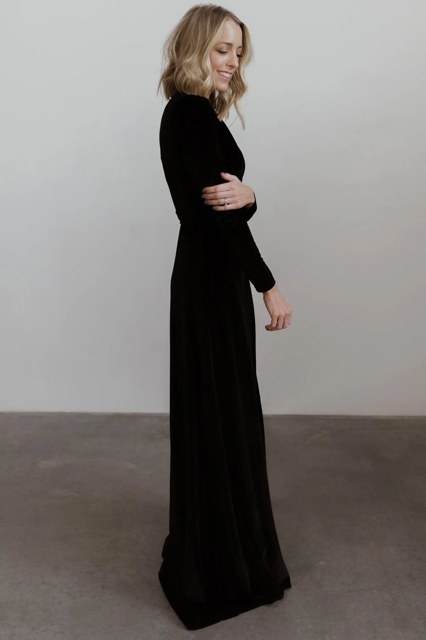 Esmerelda Velvet Wrap Maxi Dress | Black