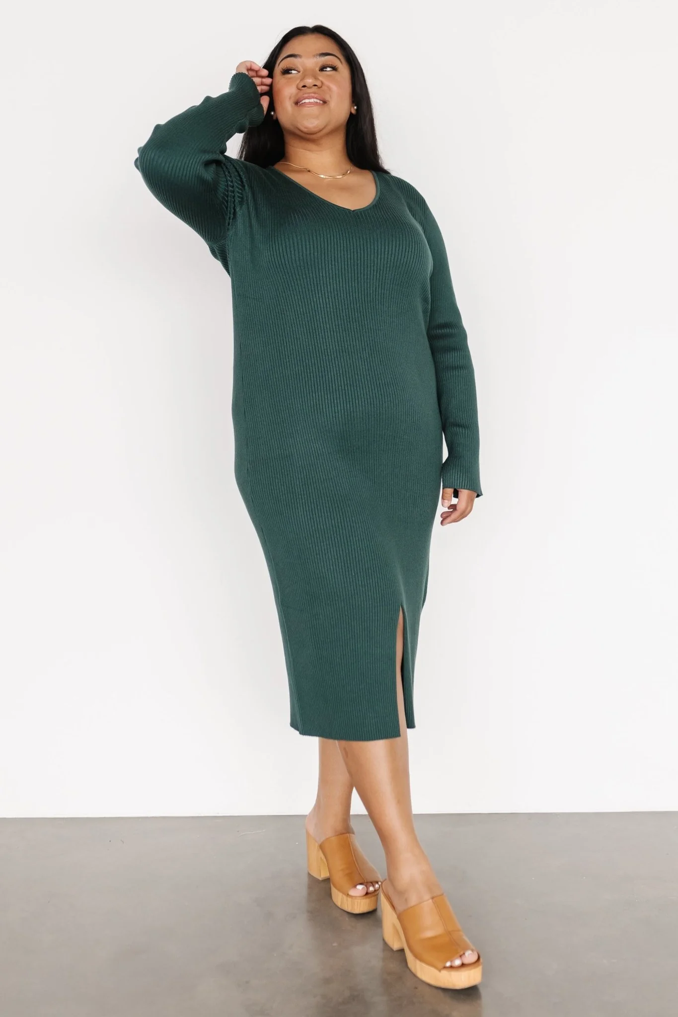 Fairmount Ribbed Midi Dress | Green