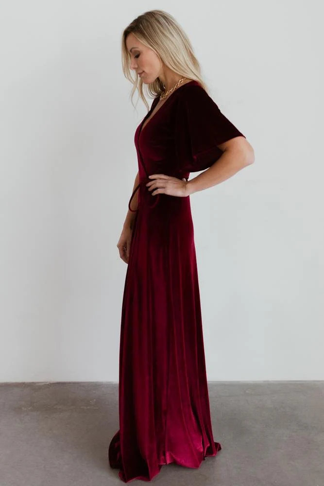 Meghan Velvet Wrap Maxi Dress | Mulberry