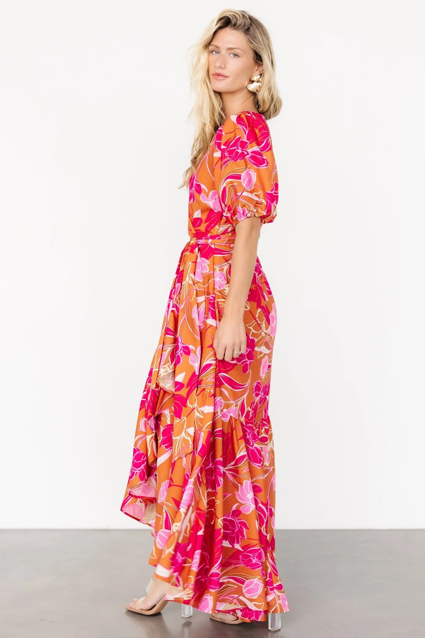 Lori Maxi Dress | Orange + Pink Floral