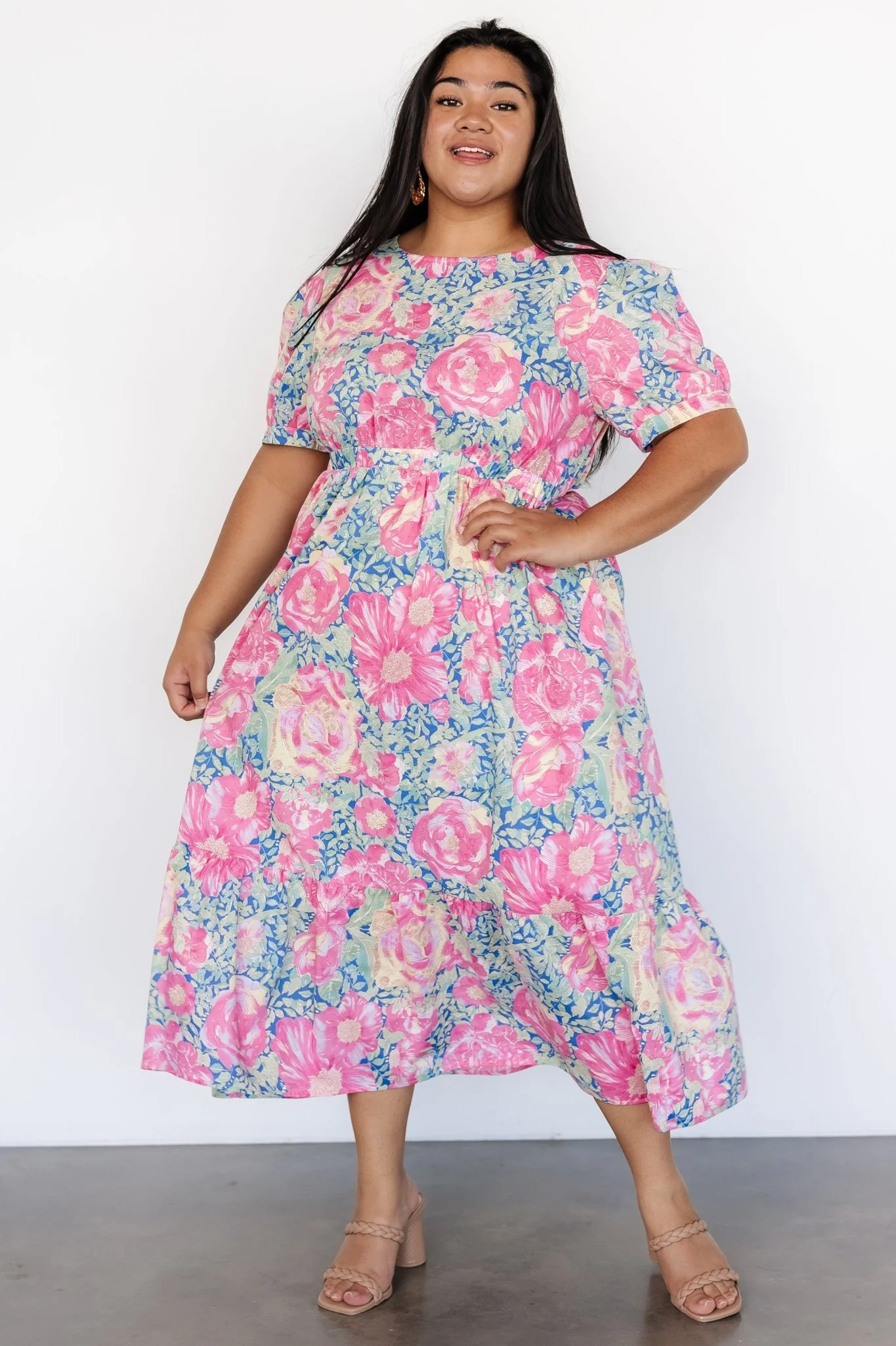 Myers Dress | Blue + Pink Floral