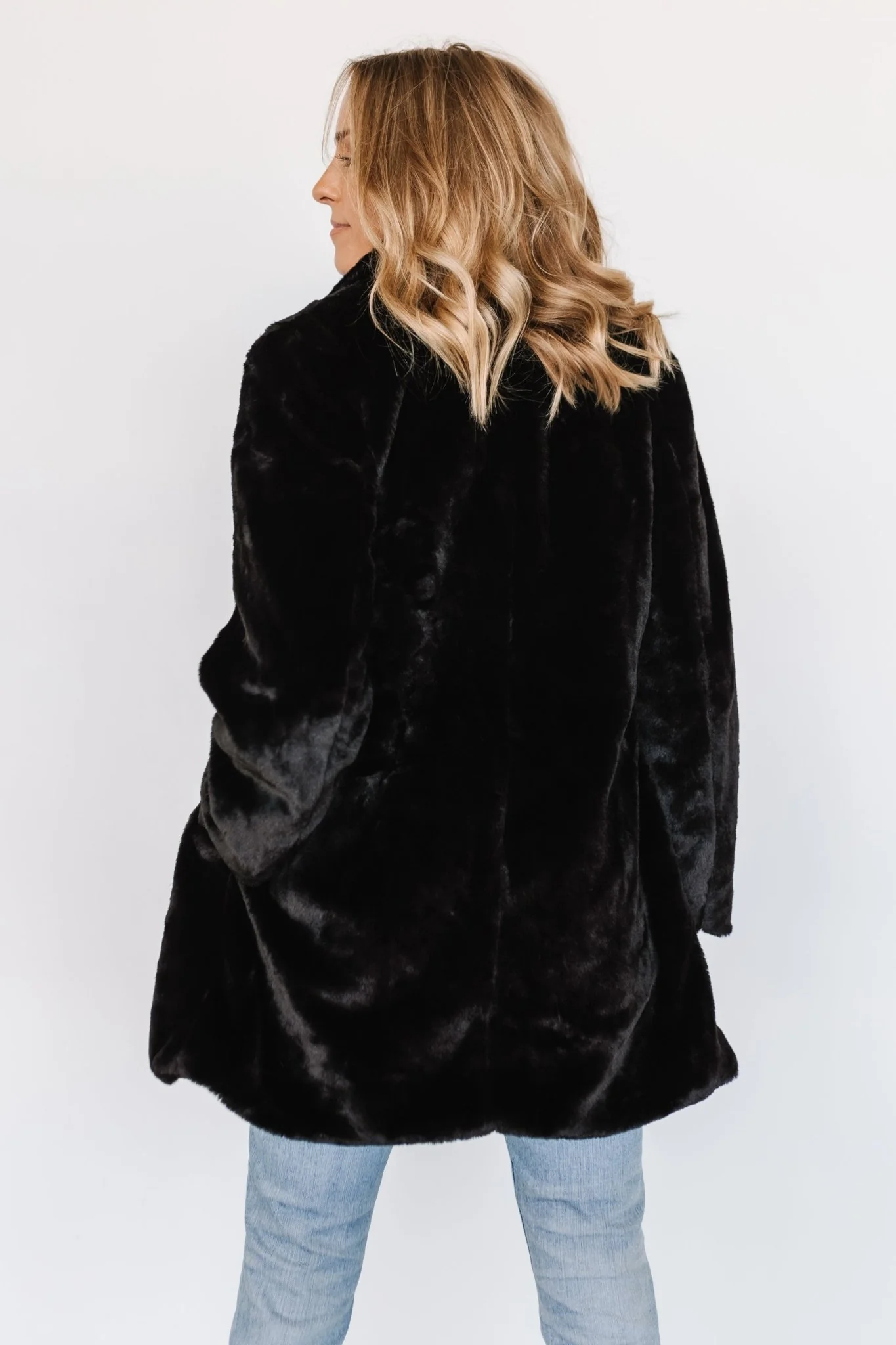 Narla Faux Fur Coat | Black