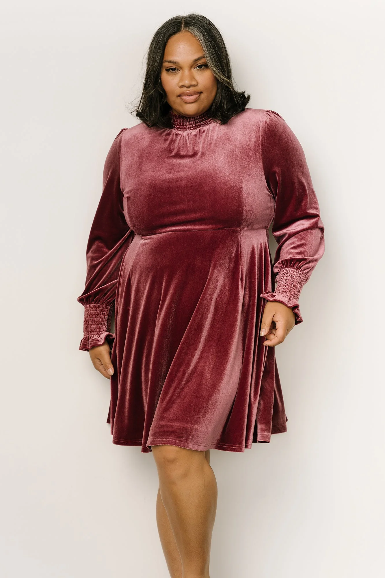 Tina Velvet Short Dress | Mauve