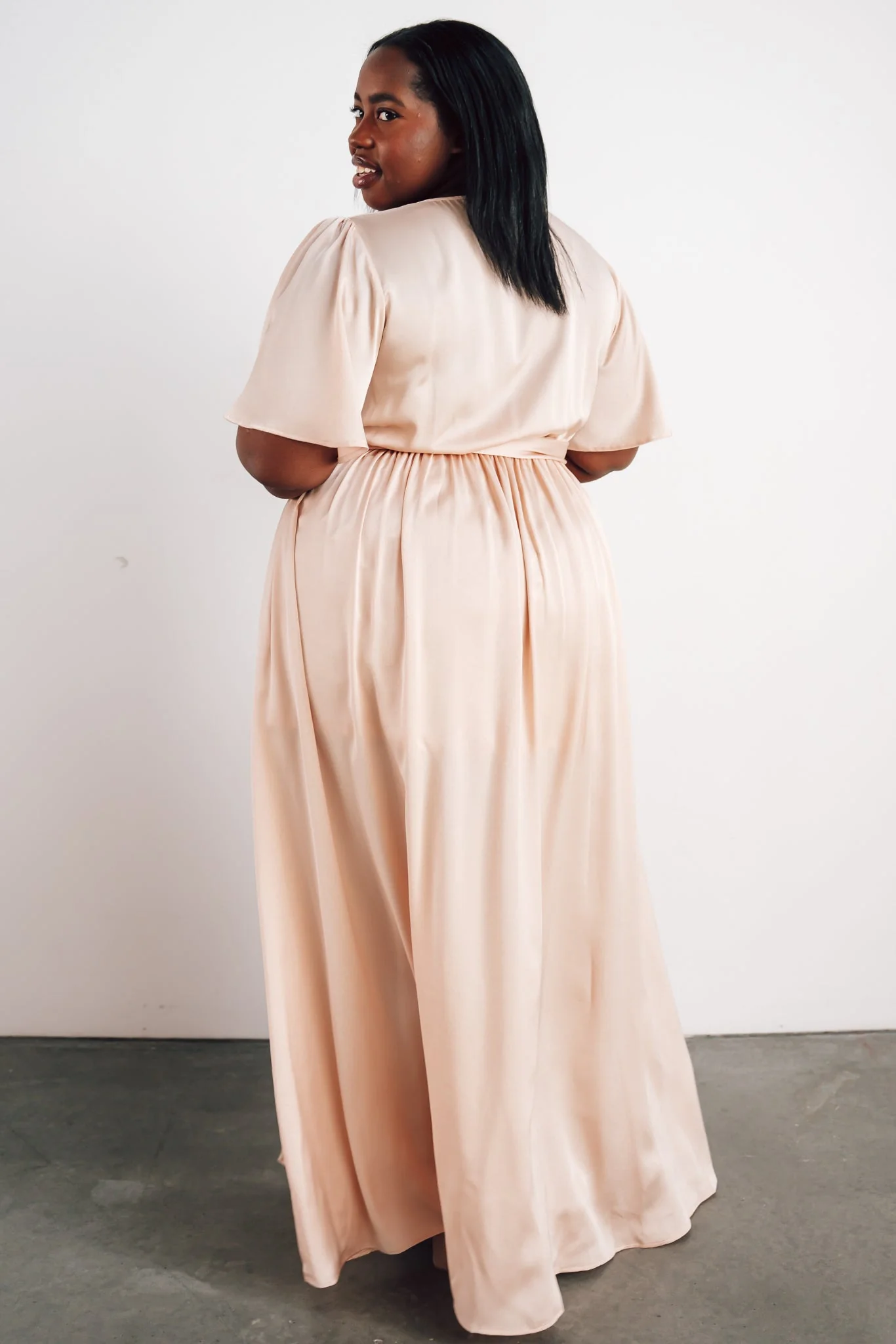 Sicily Satin Maxi Dress | Natural