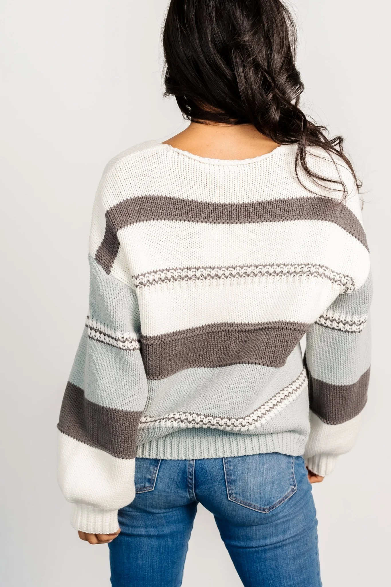 Glasgow Knit Sweater | Ivory Stripe
