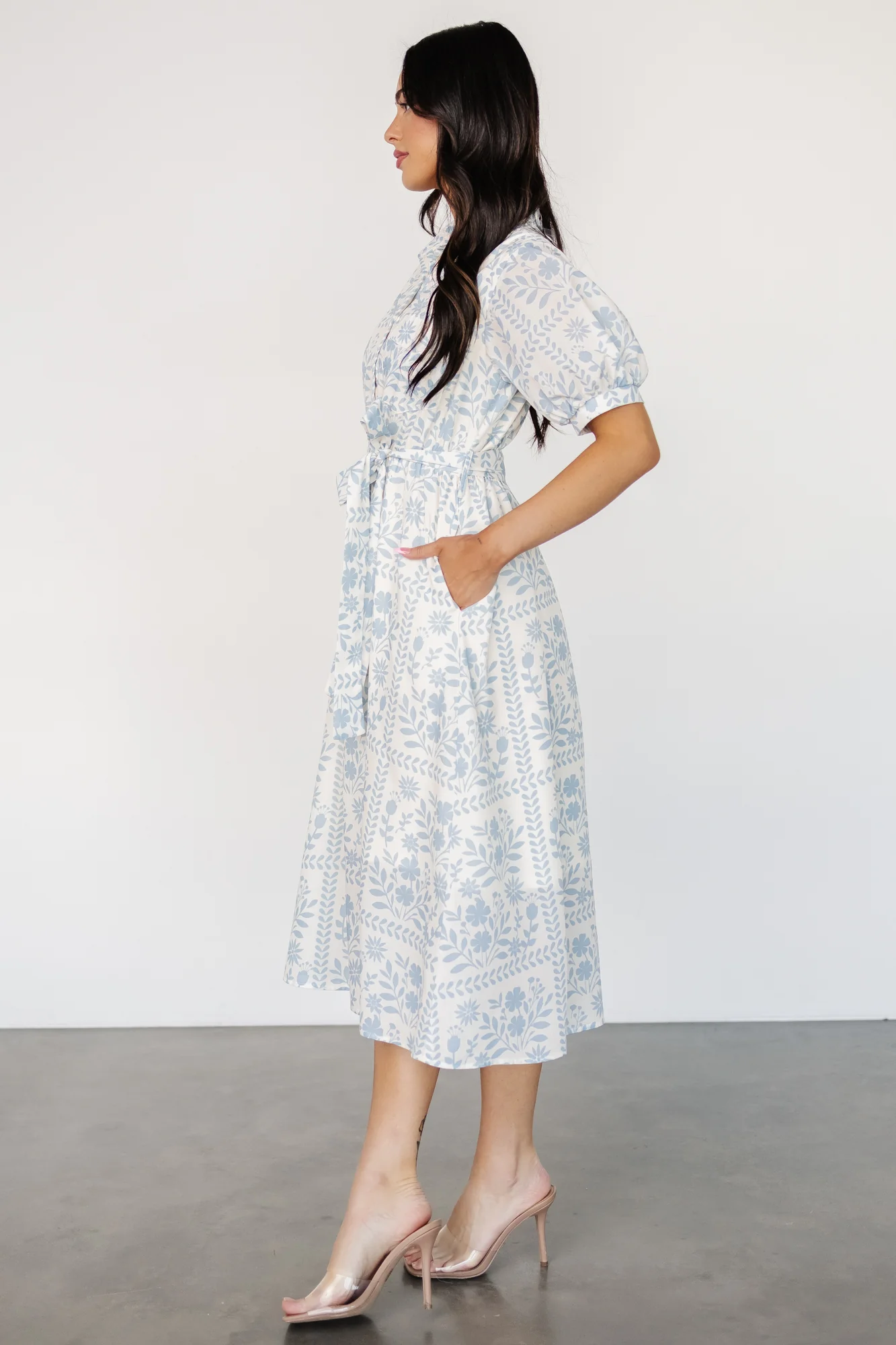 Jamila Midi Dress | Light Blue Floral