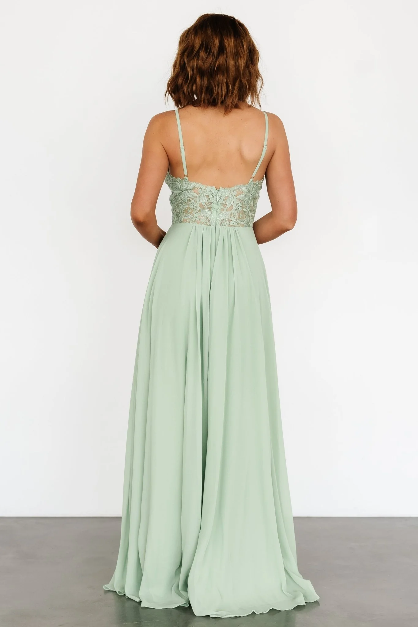 Samantha Lace Top Gown | Sage