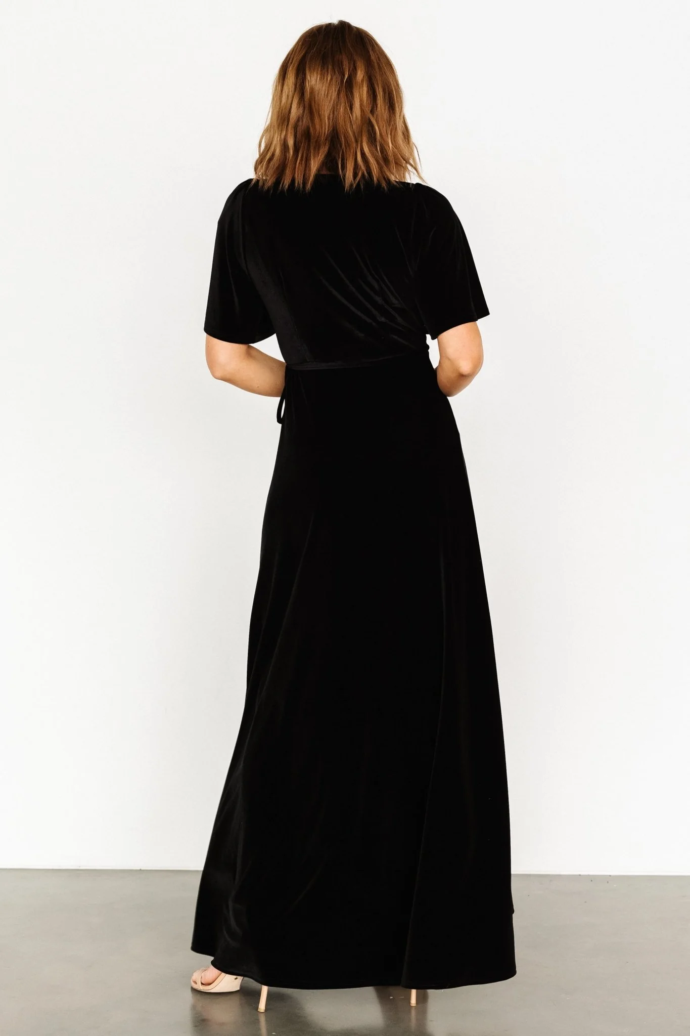 Katelyn Velvet Maxi Wrap Dress | Black
