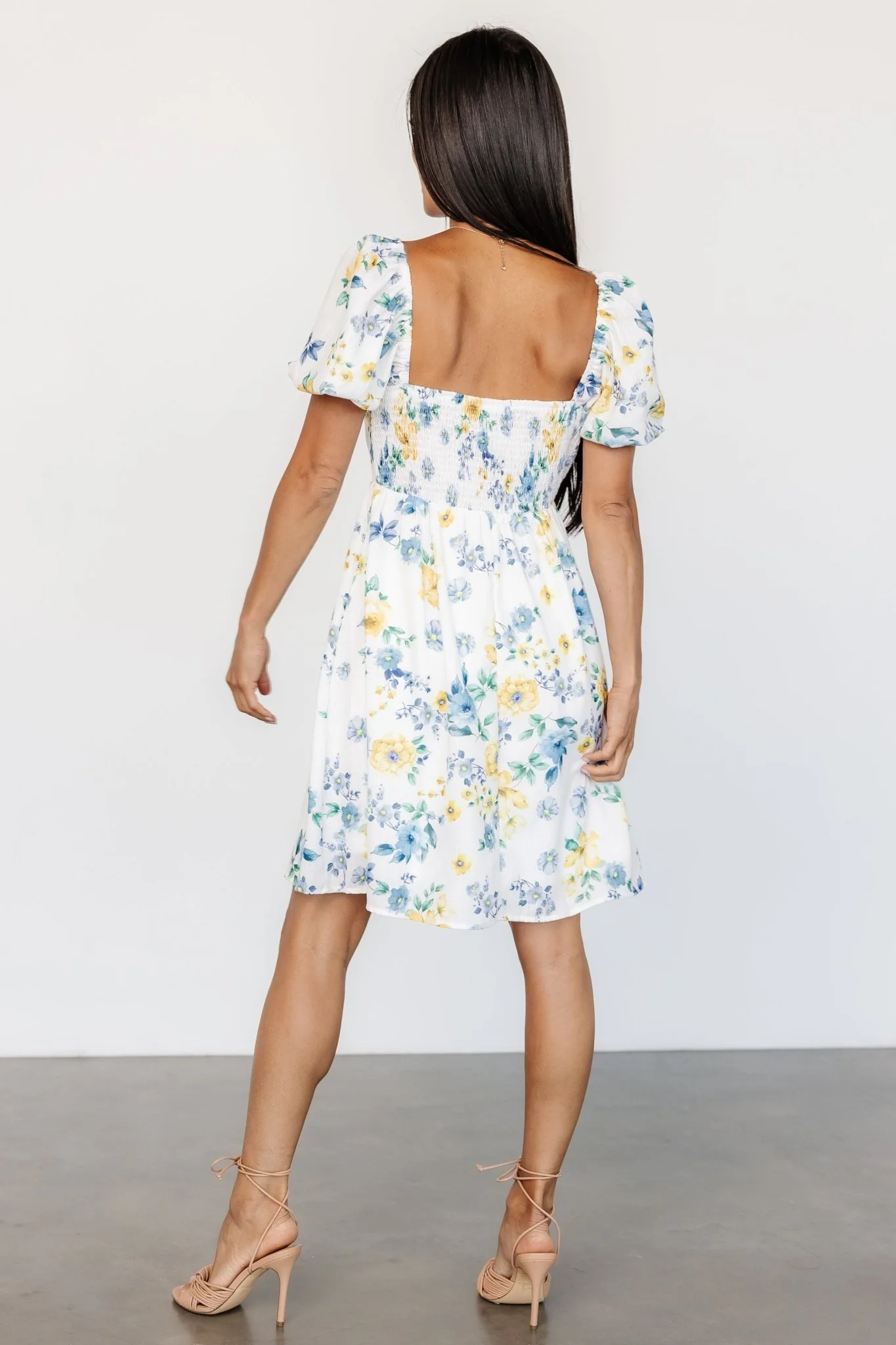 Clarette Short Dress | White Floral