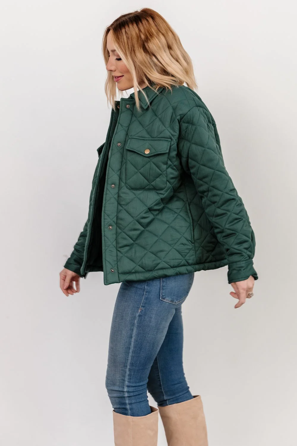 Nadia Button Up Jacket | Emerald