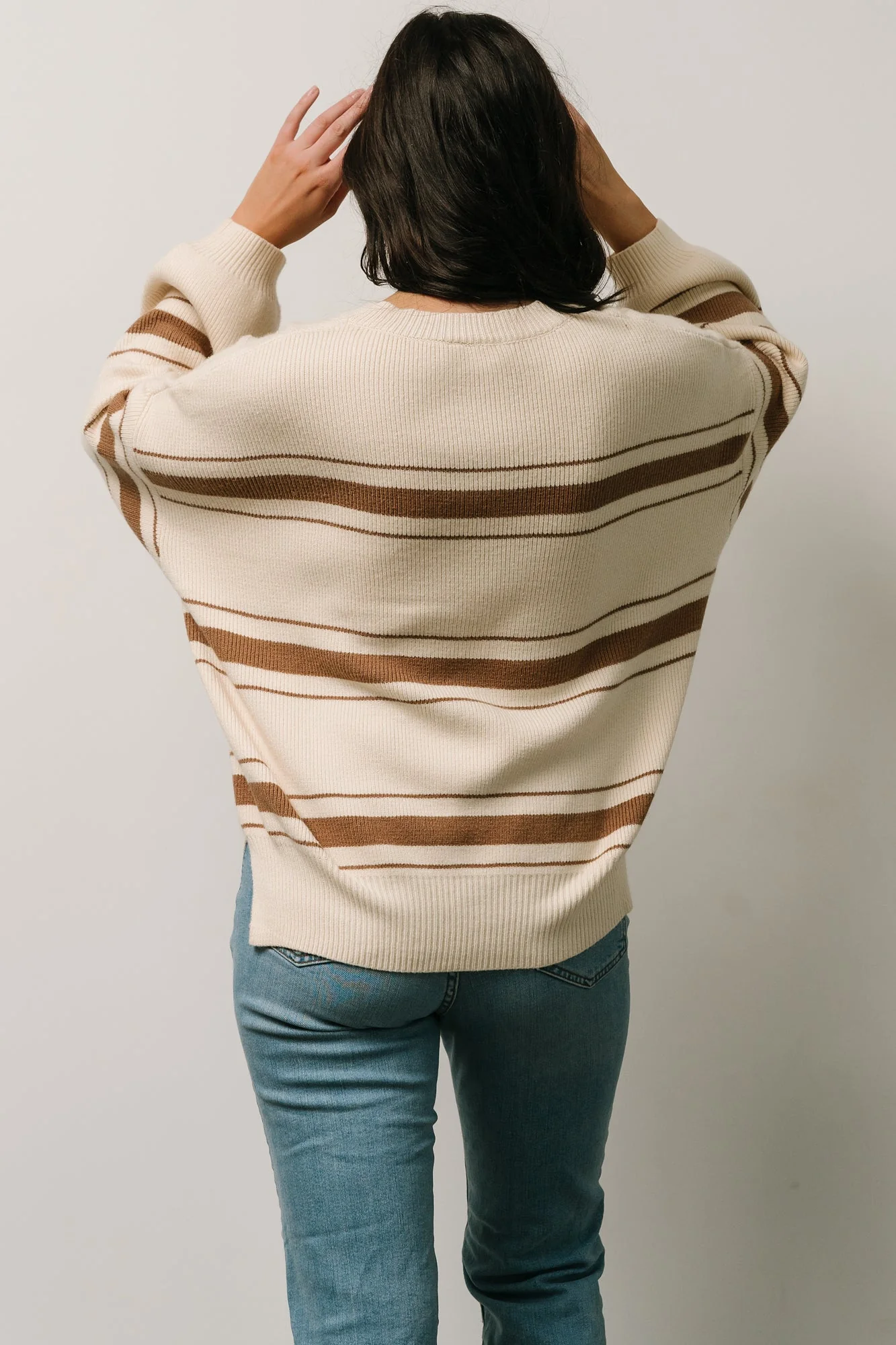 Charlie Striped Sweater | Taupe