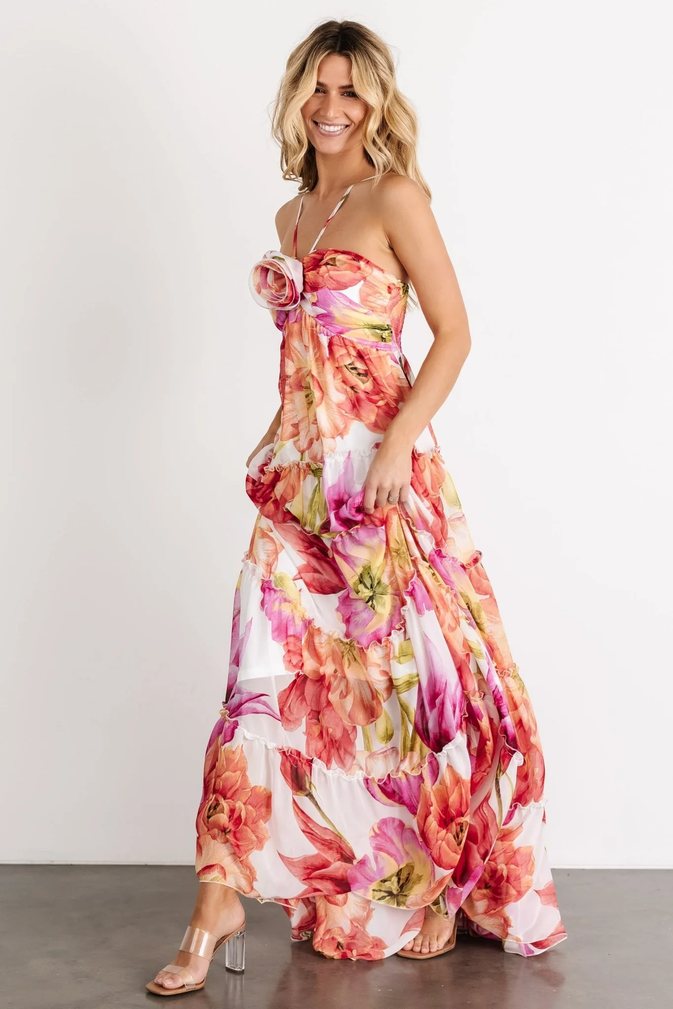 Charmaine Maxi Dress | Pink + Red Floral