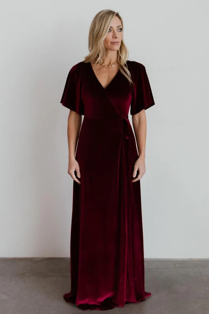 Meghan Velvet Wrap Maxi Dress | Mulberry