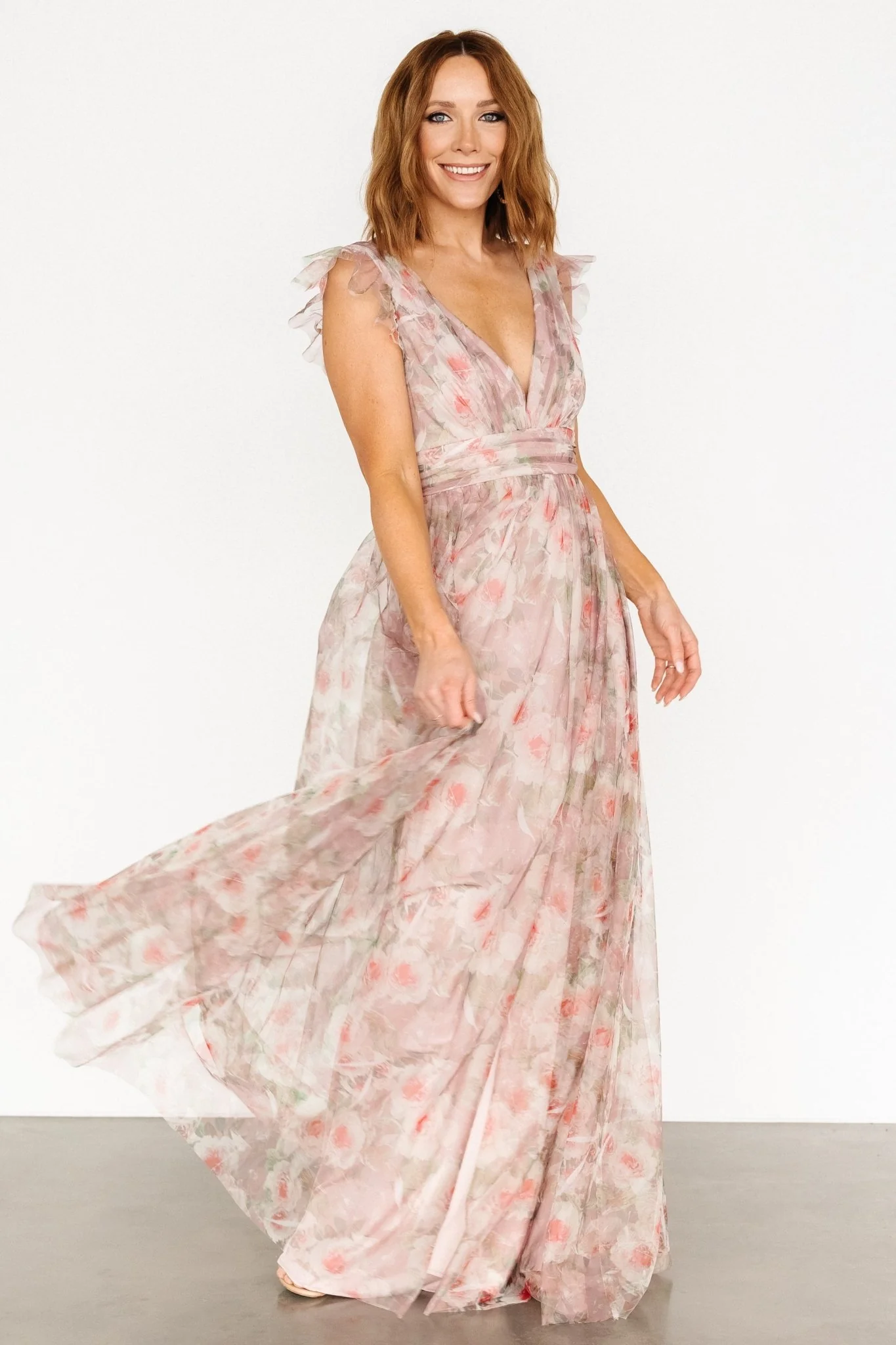 Carmine Maxi Dress | Mauve Floral
