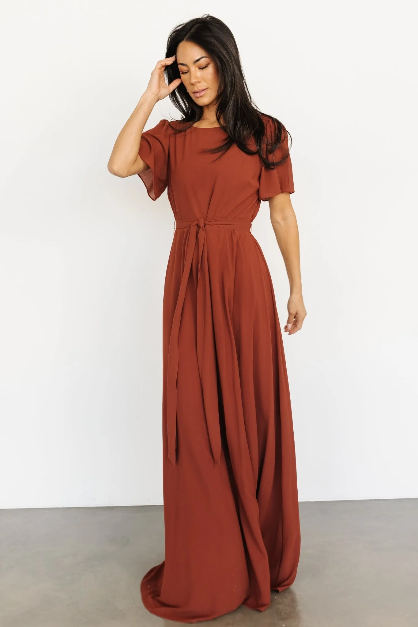 Naomi Short Sleeve Maxi Dress | Cinnamon