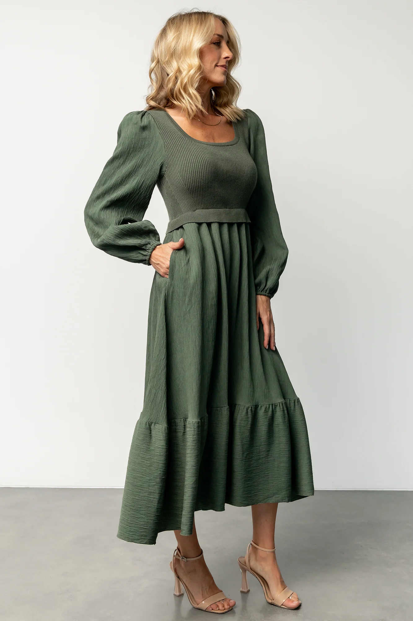 Alva Sweater Dress | Dusty Green